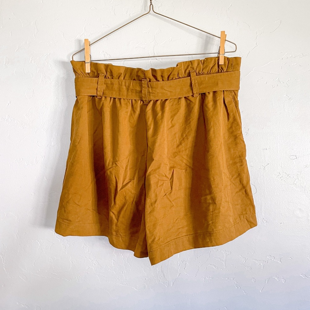 Madewell Linen Cotton Paper Bag Waist High Rise Shorts - Picture 4 of 6
